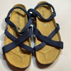 Arcopedico Santana Strappy Knit Blue Cork Sandals Size EUR 42 US 10